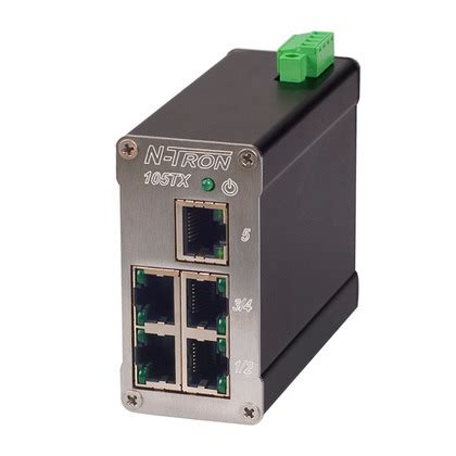 N-TRON 105TX :: Switch, Unmanaged Industrial EtherNet, 5 Port, DIN Rail Mount :: Rexel USA