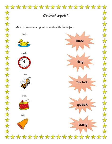 Onomatopoeia interactive worksheet | Live Worksheets - Worksheets Library