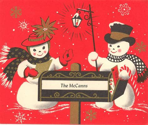 Vintage Christmas Snowman Clip Art