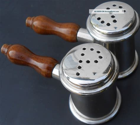 Pair Auctioneers Gavel Shaped Salt & Pepper Pots - Vintage - Silver Plated