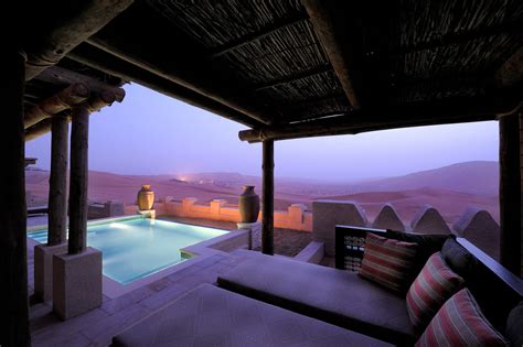 Qasr Al Sarab Desert Resort by Anantara – Abu Dhabi – United Arab Emirates – Evening Villa Pool ...