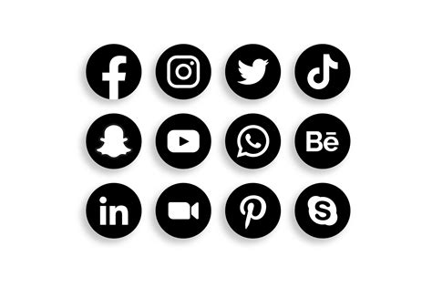 Black Social Media Icons Graphic by SandyCreativeArt · Creative Fabrica