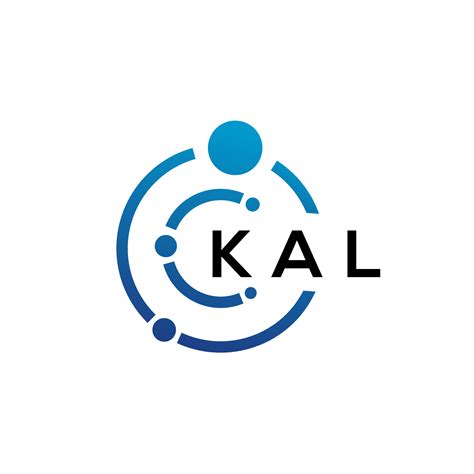 diseño de logotipo de tecnología de letras kal sobre fondo blanco. Kal ...