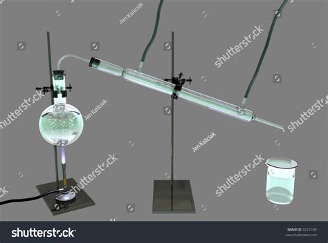 Leibeg'S Condenser - Laboratory Equipment Set Up To Distil Water Using Condensing Apparatus ...