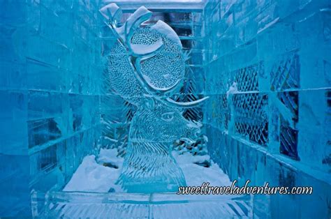 Deer Ice Sculpture in Bonhomme's Ice Palace at the Québec Winter Carnival in Québec City - Sweet ...