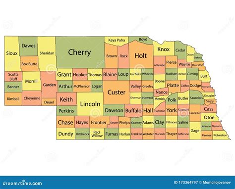 Nebraska County Maps Stock Photo | CartoonDealer.com #185499660