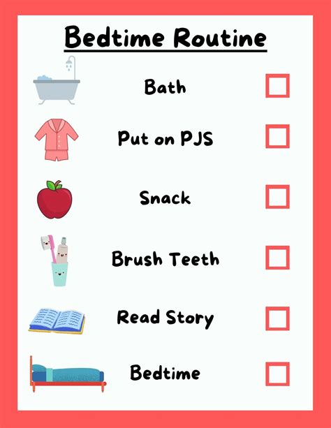 Toddler Bedtime Routine Chart Instant Download Printable Kids Sleep ...