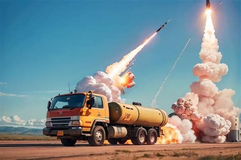 Premium AI Image | Anti aircraft missile launch satellite space ...