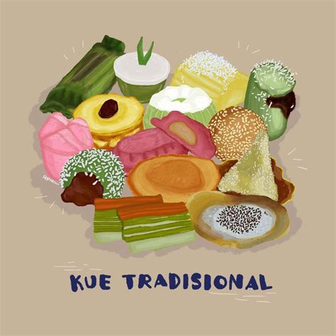 CAKES / SNACKS TRADITIONAL FROM INDONESIA | Food illustration art, Food ...