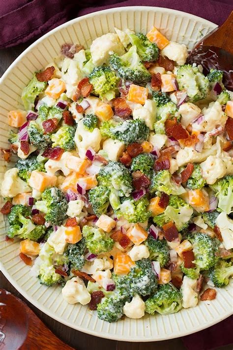 broccoli cauliflower bacon salad