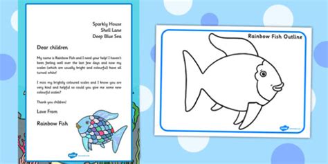 FREE! - Rainbow Fish Craft Ideas for Children -Rainbow Fish Template