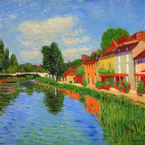 ArtStation - French southern village in the style of Monet