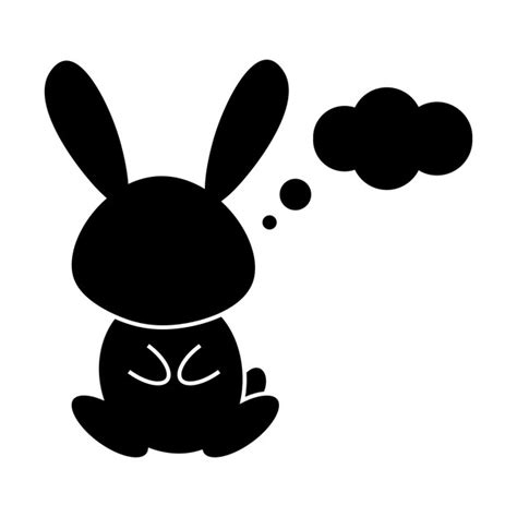 Premium Vector | Dreaming bunny glyph