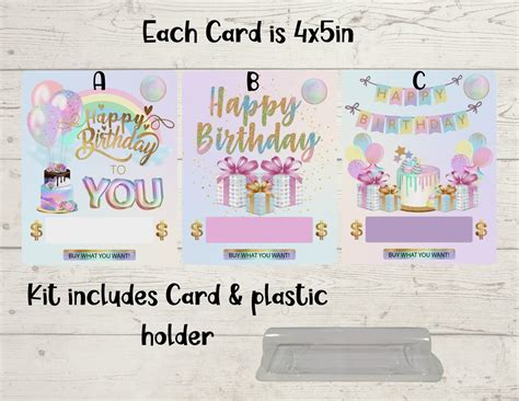 Birthday Card Birthday Money Holder Birthday Money Card - Etsy