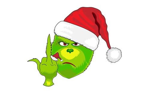 Premium Vector | A cartoon grinch with a santa hat on.