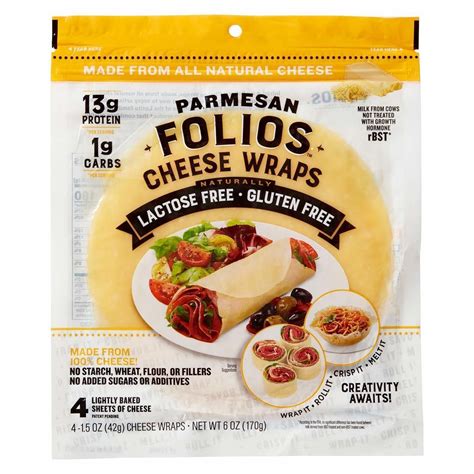 Folios All Natural Parmesan Cheese Wraps 3 Pack (4 sheets each), 6 oz in 2021 | Cheese wrap ...