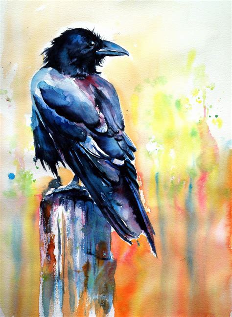 Crow | Crow painting, Crow art, Watercolor bird