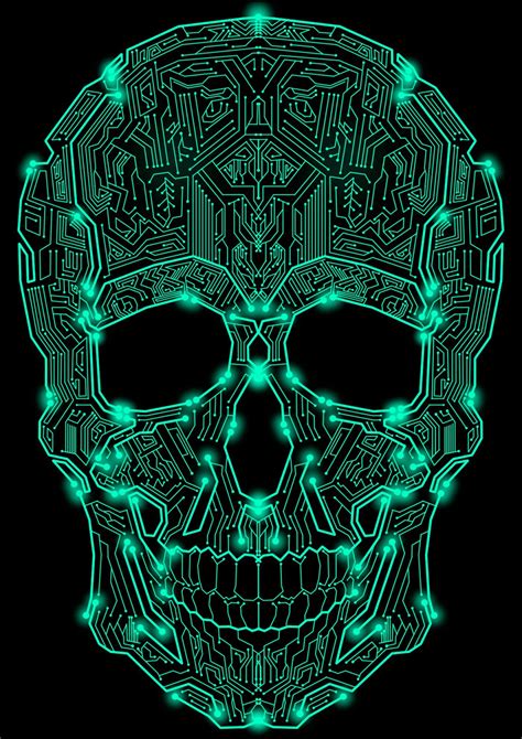 Skeleton Skull Art Wallpaper | Skull art, Circuitry art, Skull artwork