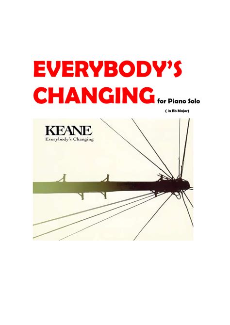 Everybody's Changing Sheet Music | Keane | Piano Solo