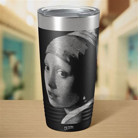 Girl With the Pearl Earring Wrap Design Laser Etched - Etsy | Laser etching, Stainless steel ...
