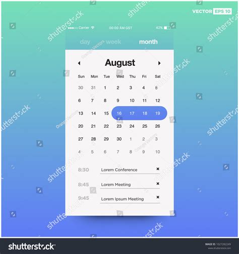 Calendar App Do List Tasks Ui Stock Vector (Royalty Free) 1027282249 | Shutterstock