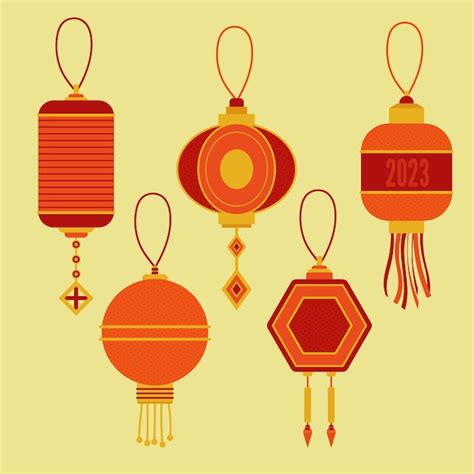 Premium Vector | Flat chinese new year ornaments collection