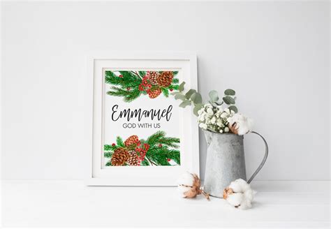 Emmanuel God With Us Bible Verse Print Christmas Quote | Etsy