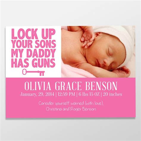 Funny Birth Announcement Custom Digital Baby Girl Photo | Etsy | Funny ...