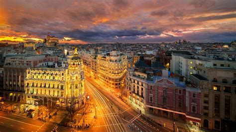 Download Night Spain City Man Made Madrid HD Wallpaper by Anek Suwannaphoom