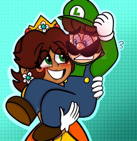 More Luigi x Daisy art 💚🧡 (+ bonus doodle bc why not) | Mario Amino