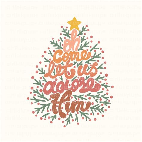 Christmas Png, Oh Come Let Us Adore Him Christmas PNG Digital Download ...