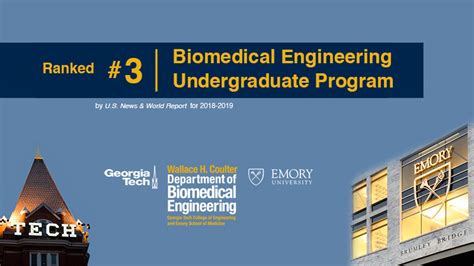 Biomedical Engineering Ranked No.3 in U.S. News Undergraduate Rankings