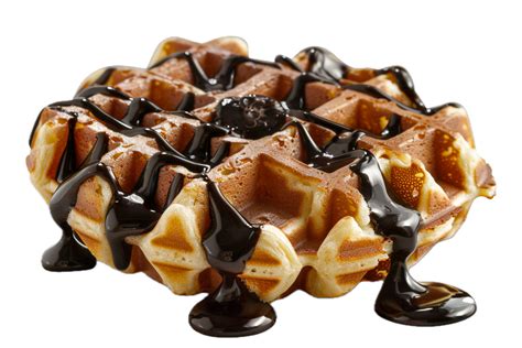 AI generated Belgian Waffle Covered in Chocolate Syrup png 41043031 PNG