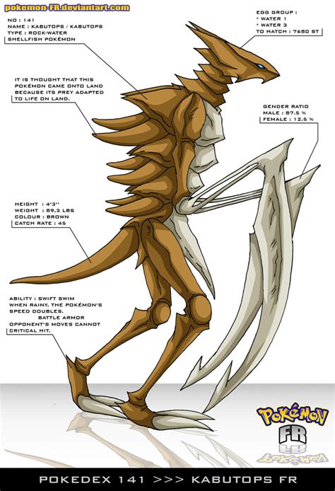 Pokedex 141 - Kabutops FR by Pokemon-FR on DeviantArt