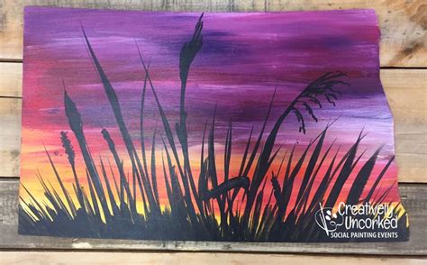 Forest Sunset 1/3/2019 Fargo | Creatively Uncorked | Creative painting ...