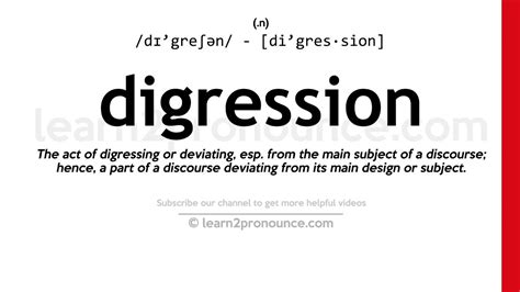 Pronunciation of Digression | Definition of Digression - YouTube