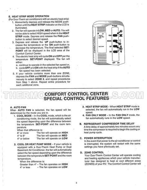 Duo Therm Comfort Control Thermostat 5 Button Manual