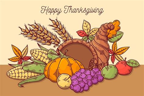 Free Vector | Hand drawn thanksgiving background