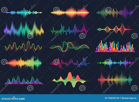 Sound Waves. Frequency Audio Waveform, Music Wave HUD Interface ...