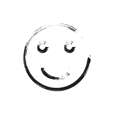 Smile Face Grunge Icon Symbol Emoji Background Strip Circle Vector ...