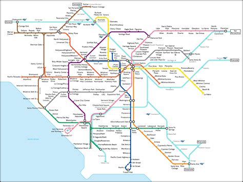 Transport Fantasy Map ~ Los Angeles ~ L.A. TACO | Subway map, Transit map, Map