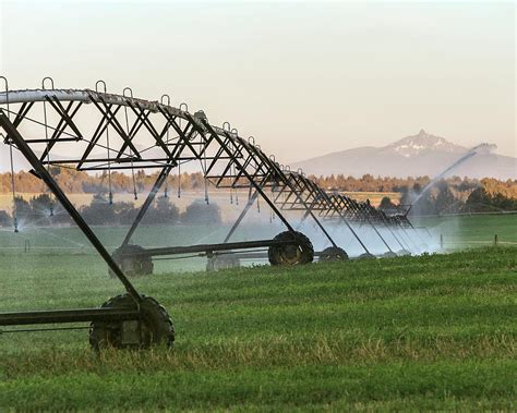 Irrigation Sprinklers On Farm Land Photograph by Ron Koeberer - Pixels