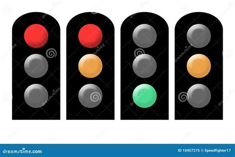 Traffic light sequence stock illustration. Illustration of color - 10407275