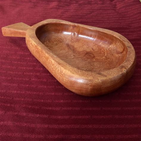 Hand carved wood pineapple serving tray made with Guamuchil wood from Mexico