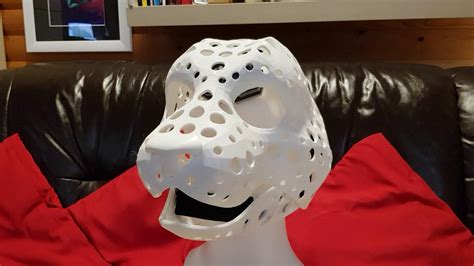 3d-printed fursuit head base - YouTube