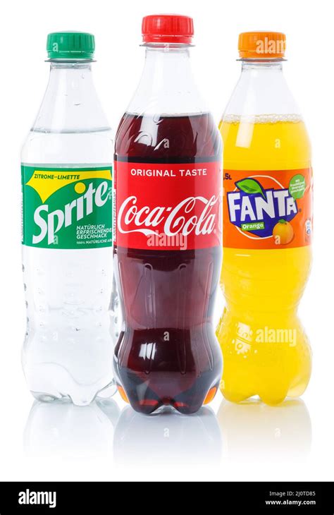 Coca Cola Coca-Cola Fanta Sprite lemonade drinks in plastic bottles ...