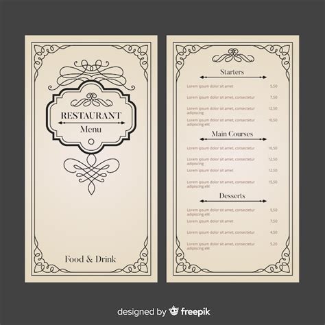 Elegant Restaurant Menu Templates