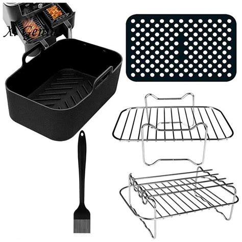 6 Pieces Double Basket AirFryer Parts Air Fryer Accessories Set for ...