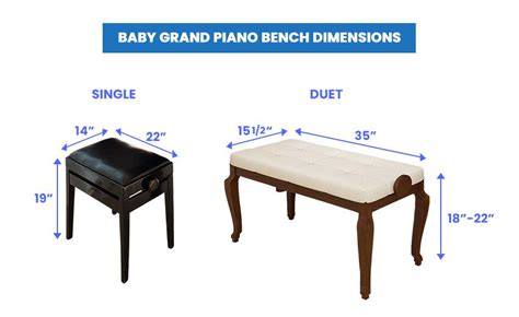 Piano Bench Dimensions (Standard Baby, Grand, Upright & Spinet)