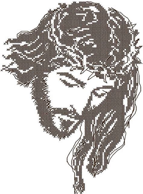 Jesus Christ cross stitch free embroidery design - Free embroidery ...